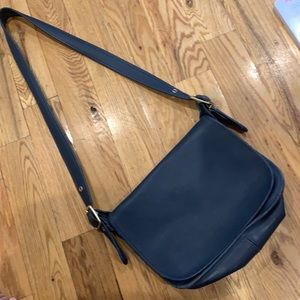 Deep blue leather Coach bag